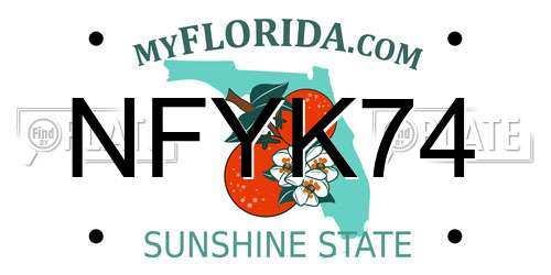 NFYK74 Florida License Plate