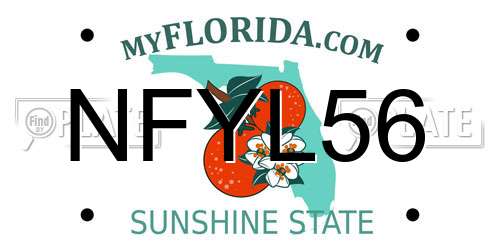 NFYL56 Florida License Plate