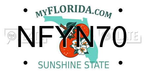NFYN70 Florida License Plate
