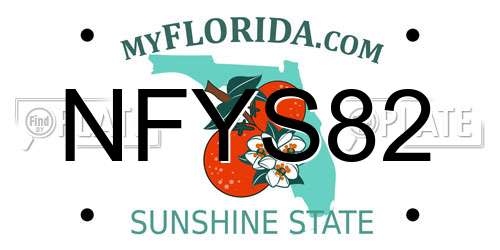 NFYS82 Florida License Plate