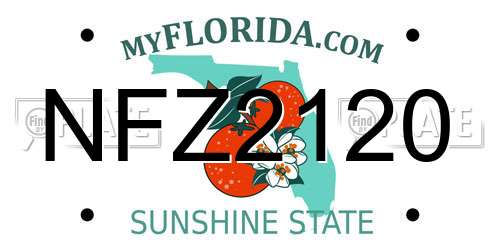 NFZ2120 Florida License Plate