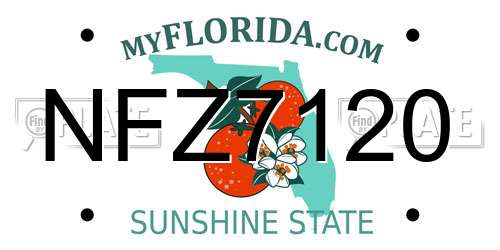 NFZ7120 Florida License Plate