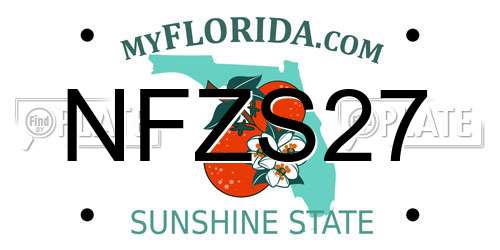 NFZS27 Florida License Plate