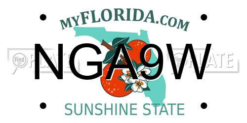 NGA9W Florida License Plate