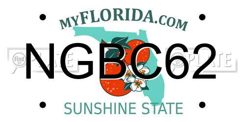 NGBC62 Florida License Plate
