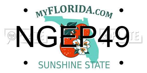 NGEP49 Florida License Plate