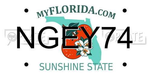 NGEY74 Florida License Plate
