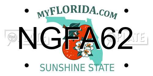NGFA62 Florida License Plate