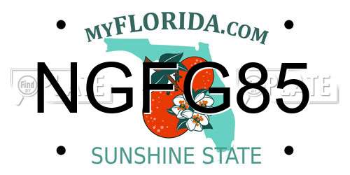 NGFG85 Florida License Plate