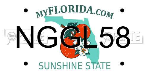 NGGL58 Florida License Plate