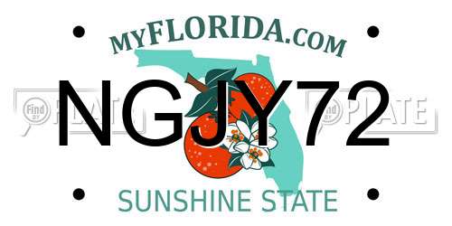 NGJY72 Florida License Plate
