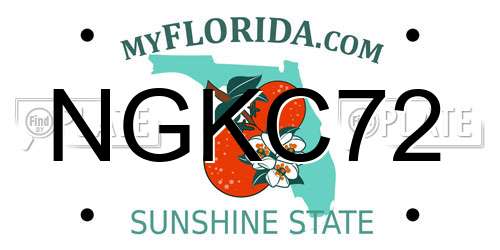 NGKC72 Florida License Plate