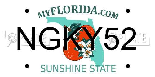 NGKY52 Florida License Plate