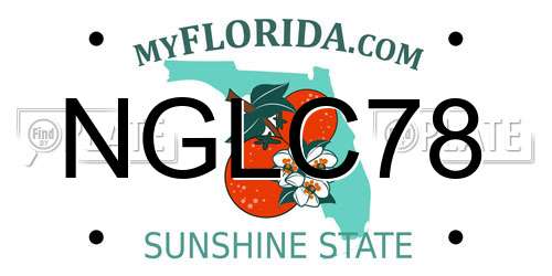 NGLC78 Florida License Plate