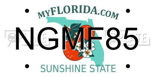 NGMF85 Florida License Plate