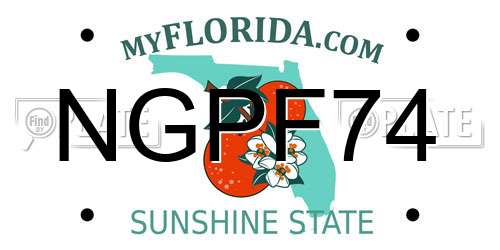NGPF74 Florida License Plate