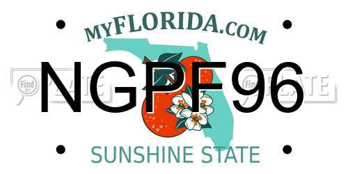 NGPF96 Florida License Plate