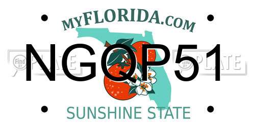 NGQP51 Florida License Plate