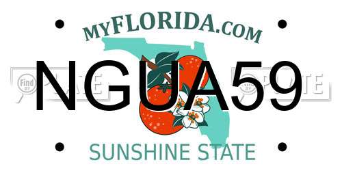 NGUA59 Florida License Plate