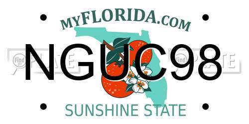NGUC98 Florida License Plate