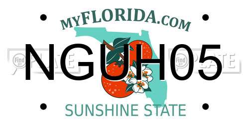 NGUH05 Florida License Plate