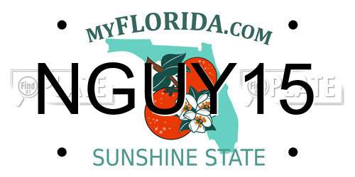NGUY15 Florida License Plate