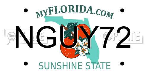 NGUY72 Florida License Plate