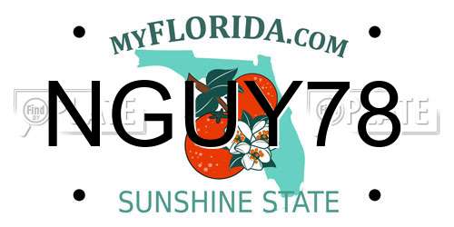 NGUY78 Florida License Plate