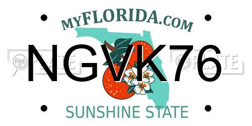 NGVK76 Florida License Plate