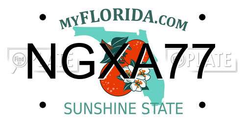 NGXA77 Florida License Plate