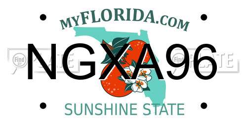 NGXA96 Florida License Plate