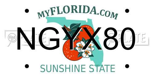 NGYX80 Florida License Plate