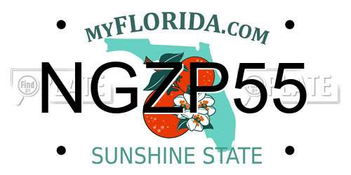 NGZP55 Florida License Plate