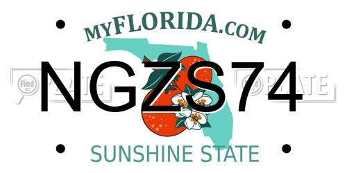 NGZS74 Florida License Plate
