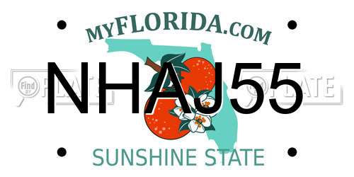 NHAJ55 Florida License Plate