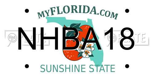 NHBA18 Florida License Plate