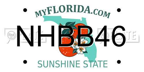 NHBB46 Florida License Plate