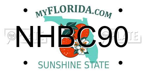 NHBC90 Florida License Plate