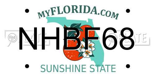 NHBF68 Florida License Plate
