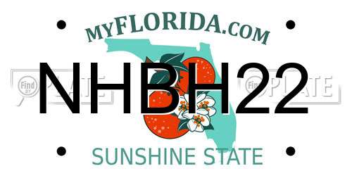 NHBH22 Florida License Plate