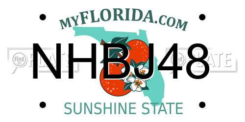 NHBJ48 Florida License Plate