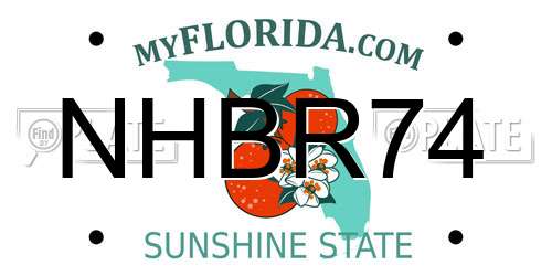 NHBR74 Florida License Plate