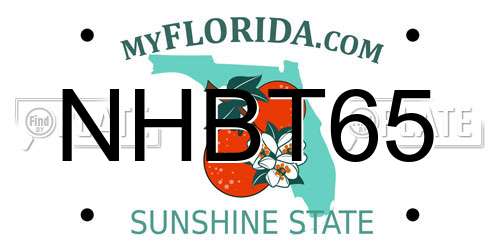 NHBT65 Florida License Plate