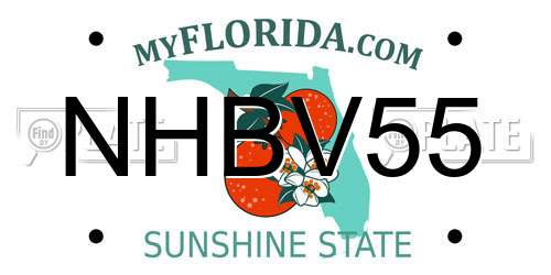 NHBV55 Florida License Plate
