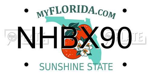 NHBX90 Florida License Plate