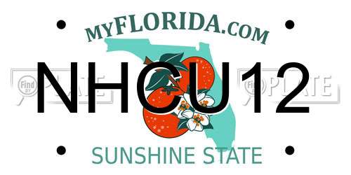 NHCU12 Florida License Plate