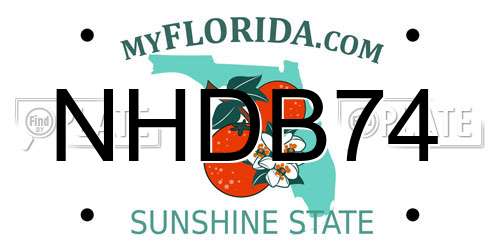 NHDB74 Florida License Plate