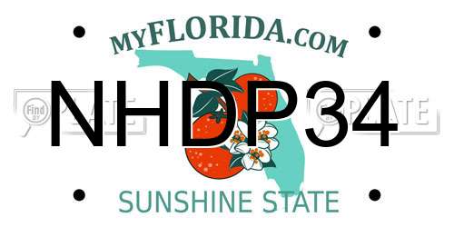 NHDP34 Florida License Plate