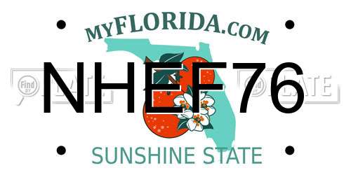 NHEF76 Florida License Plate