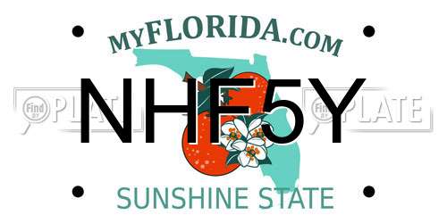 NHF5Y Florida License Plate